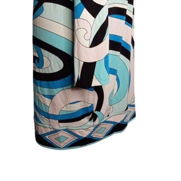 Michael Michael Kors XL Dress Abstract Mod Pop Art Print Long Sleeve Summer Blue - Picture 7 of 12